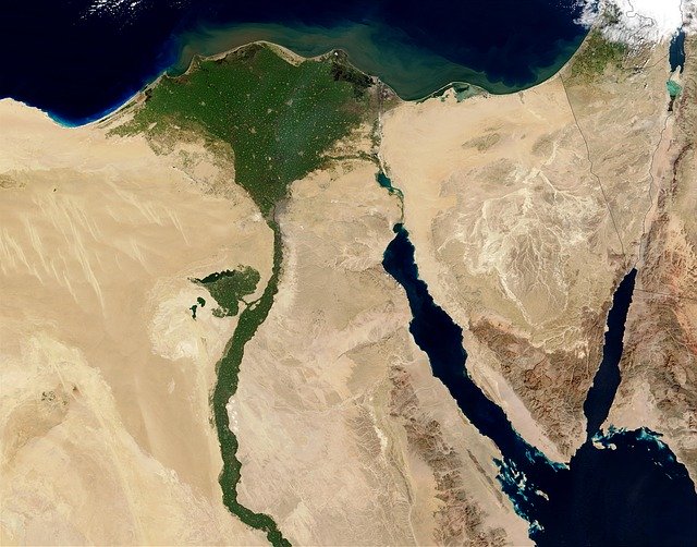 letecký pohled na Egypt